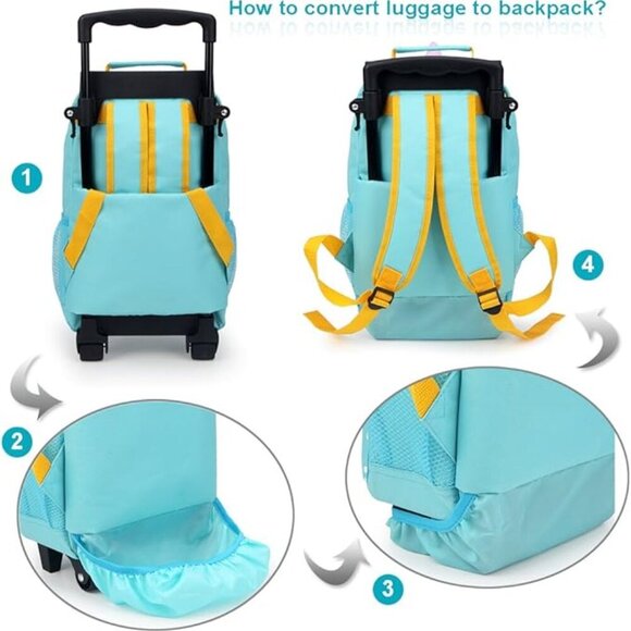 Yodo Unicorn Rolling Backpack and Luggage - Picture 8 of 9